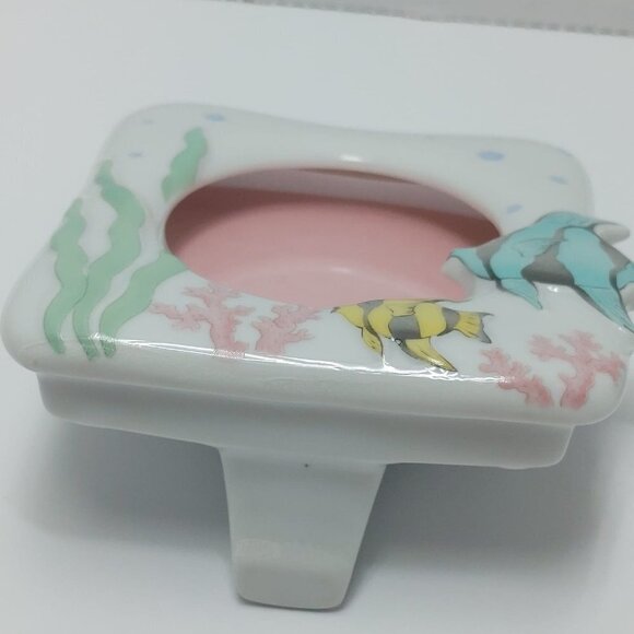 Porcelain Small Picture photo Frame & Basket 3D Fish Marine scene made in Japan - Picture 3 of 9